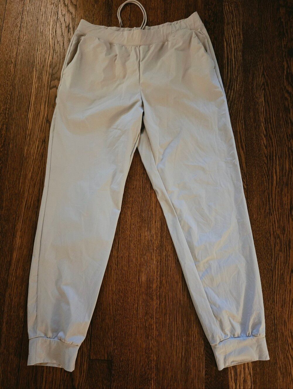 Two pairs Uniqlo Ultra AIRsim Jogger Pants Tan Navy Stretch Cool Lightweight L - Picture 3 of 13